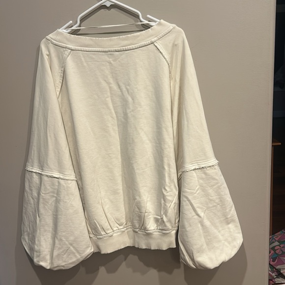 FREE PEOPLE Ivory Sweet Deets Sweatshirt XL Cupcake NWT - Picture 10 of 10